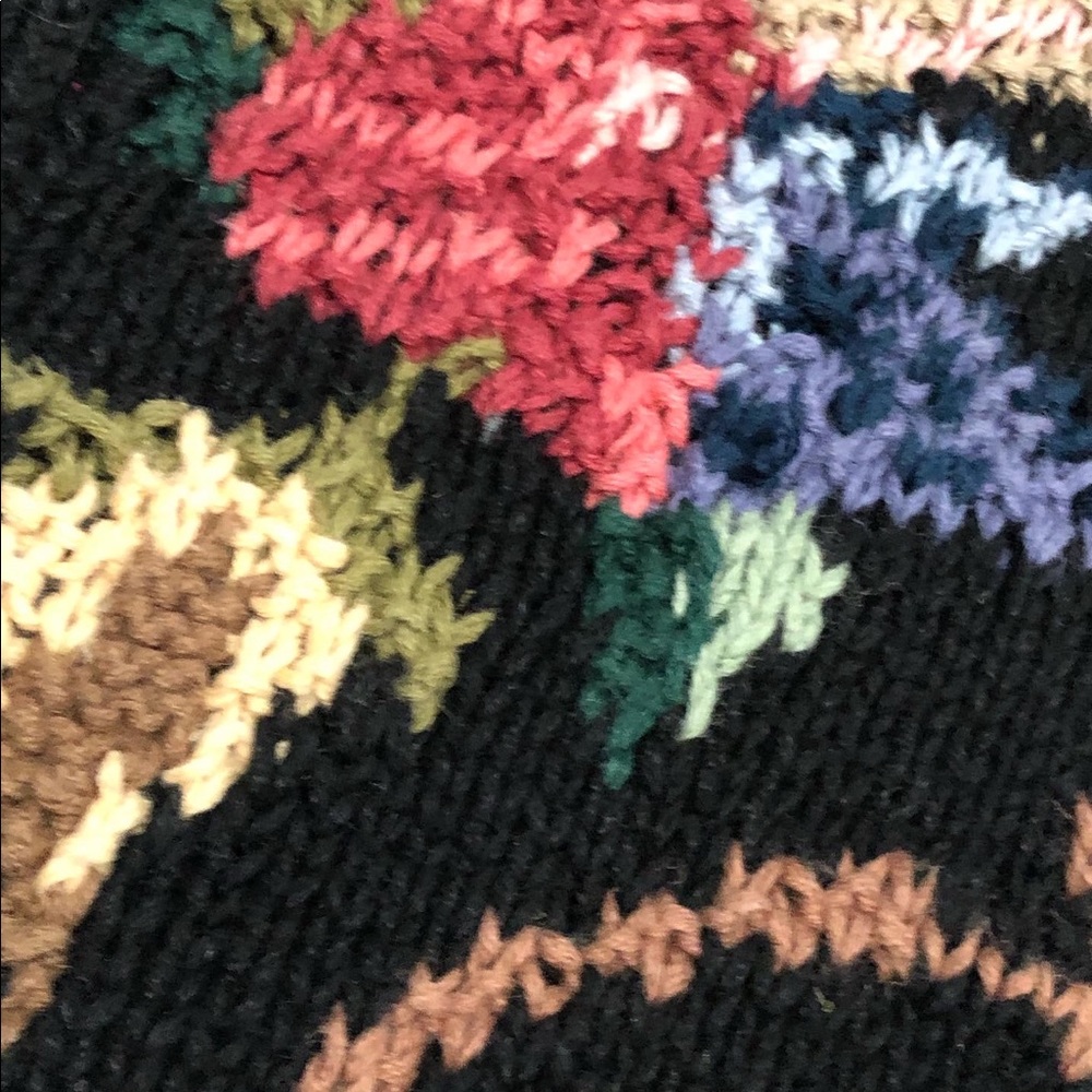 Black Floral Knit Sweater - Vintage-Inspired Women's Pullover - Picture 3 of 5
